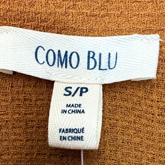 Como Blu Tie-Neck Peasant Blouse - Picture 3 of 14